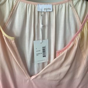 Ecru dip dye blouse. Never worn with tags